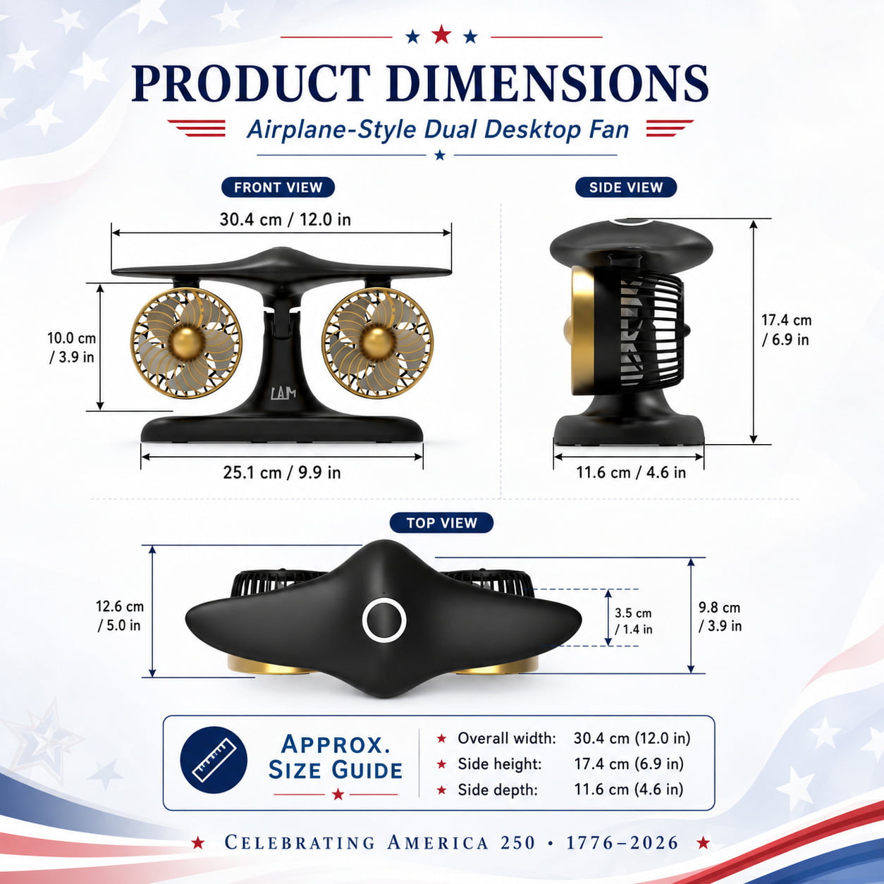 ✈️Airplane‑Style Dual Turbo Desktop Circulating Fan
