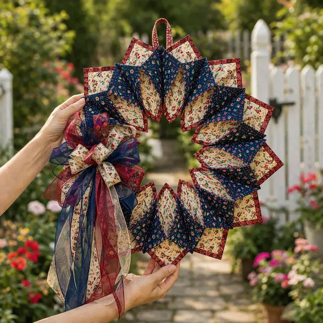 American 250th Anniversary Patriotic Flower Wreath