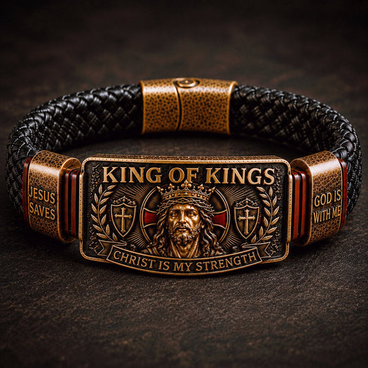 โ๏ธ King of Kings Faith Bracelet โ Adjustable Christian Wristband Gift