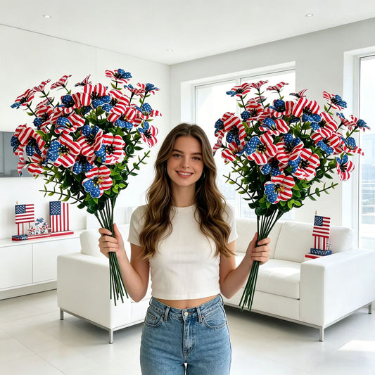 Red, White & Blue Artificial Violet Bouquet