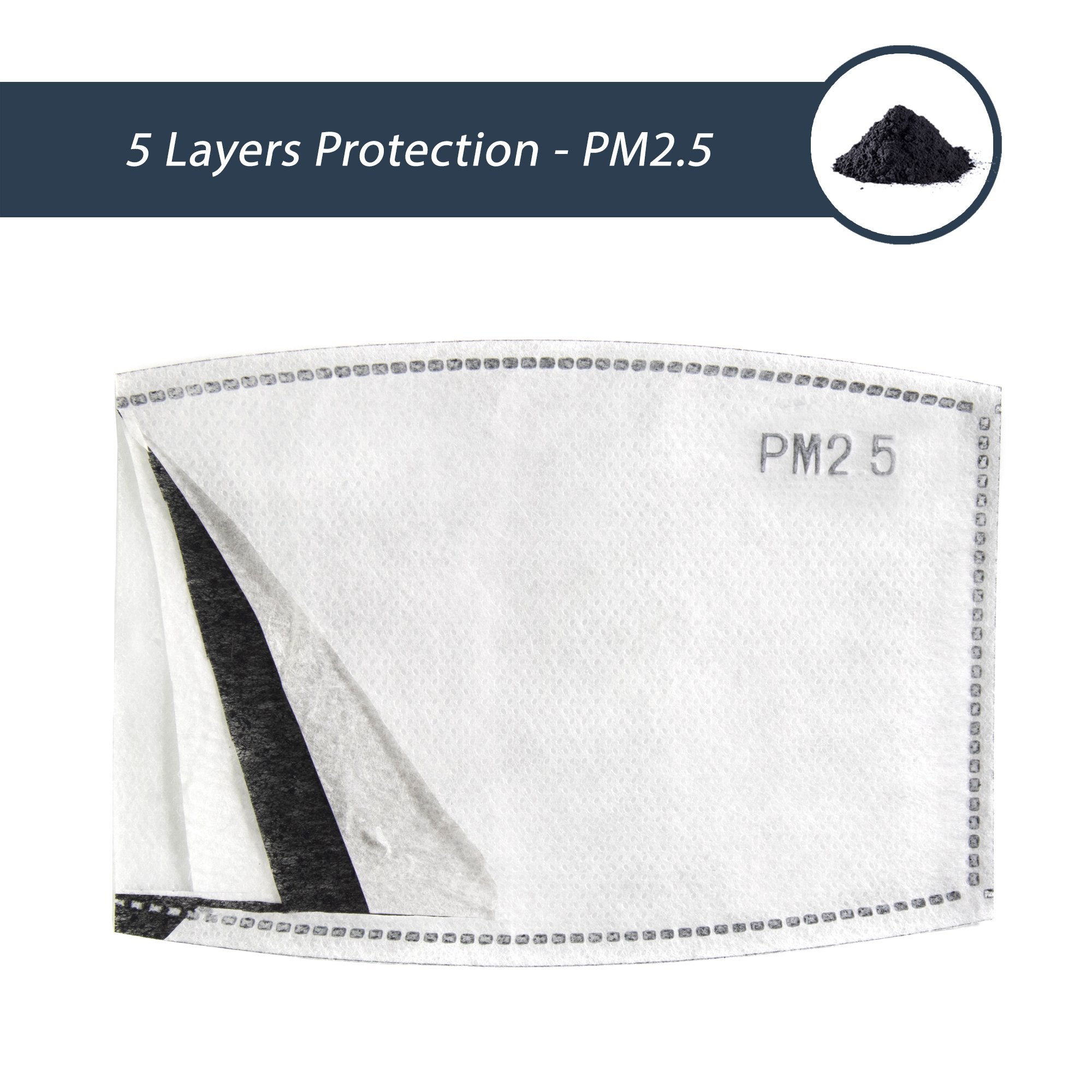 Nose Wire Pollution Mask / Pack of 2 - Adult - 4 Activated Carbon Filters PM2.5  - Washable and Reusable