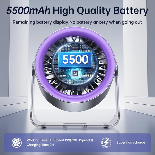 100 Speeds Digital Display Quiet Table Fan