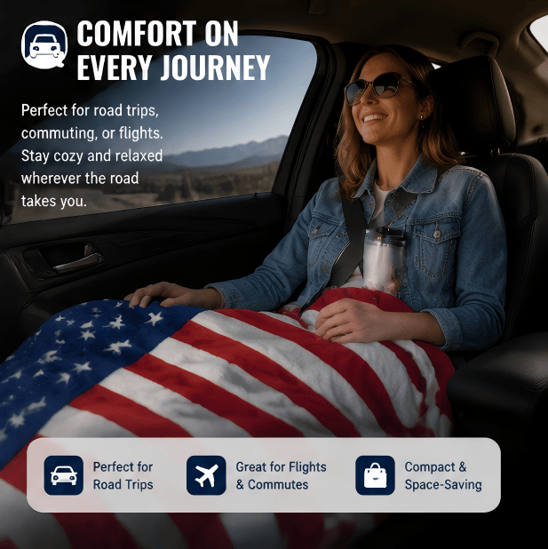 🇺🇸❤American Flag Flannel Blanket — Ultra-Soft Flannel | Non-Shedding | Suitable for All Seasons
