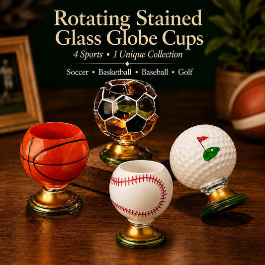 Rotating Stained Glass Globe Cup