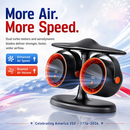 ✈️Airplane‑Style Dual Turbo Desktop Circulating Fan