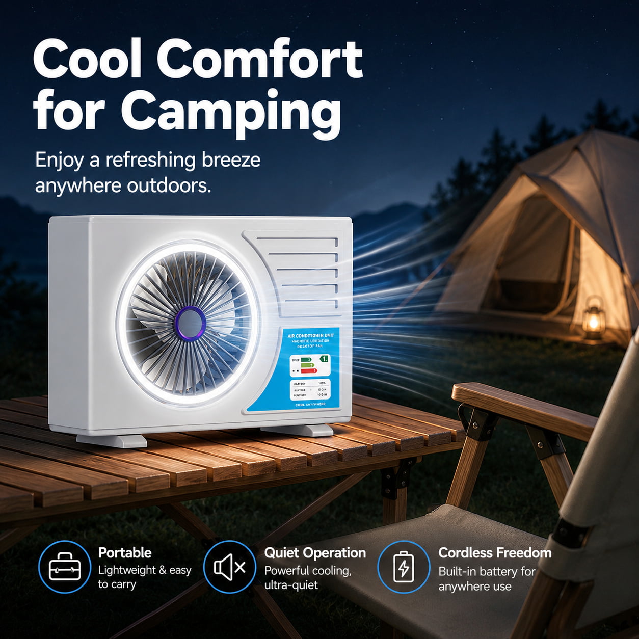 Air Conditioner Outdoor Unit Magnetic Levitation Quiet Desktop Fan