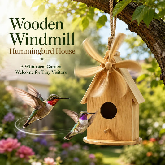 Wooden Windmill Hummingbird House