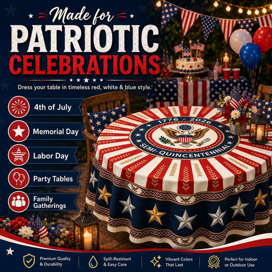 🎉USA 250th Semi-Quincentennial Commemorative Tablecloth