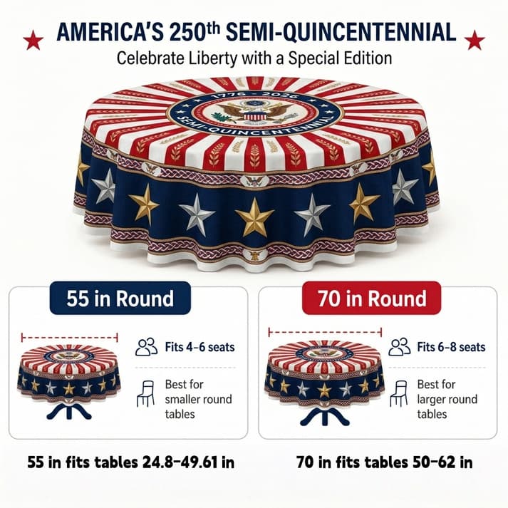 🎉USA 250th Semi-Quincentennial Commemorative Tablecloth