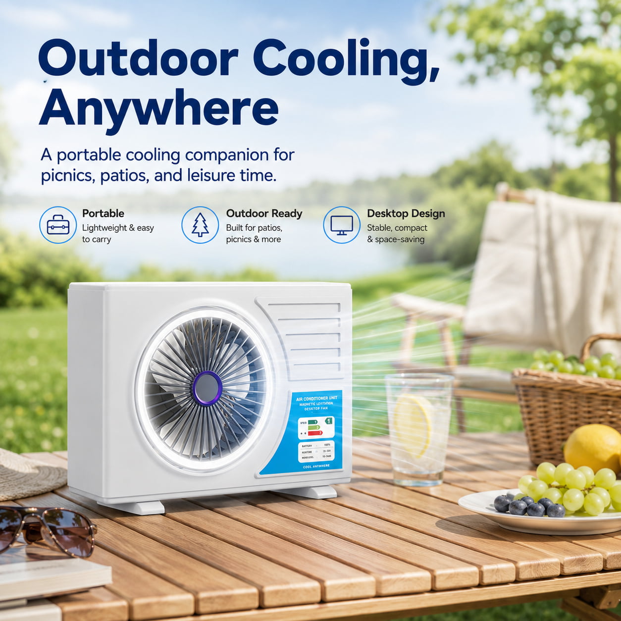 Air Conditioner Outdoor Unit Magnetic Levitation Quiet Desktop Fan