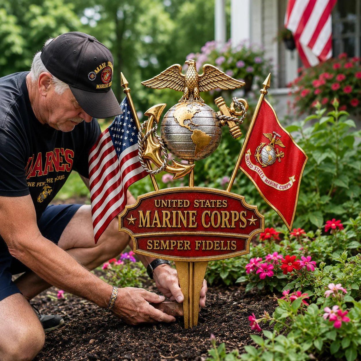 🏆Last Day Promo: 49% OFF 🎖️-US Marine Corps Semper Fidelis Tribute Garden Stake - ✈️Buy 2 Free Shipping Today!