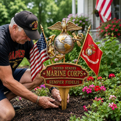 🏆Last Day Promo: 49% OFF 🎖️-US Marine Corps Semper Fidelis Tribute Garden Stake - ✈️Buy 2 Free Shipping Today!