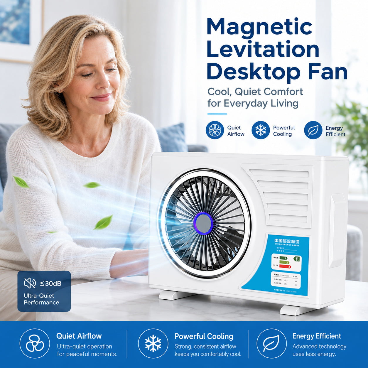 Air Conditioner Outdoor Unit Magnetic Levitation Quiet Desktop Fan