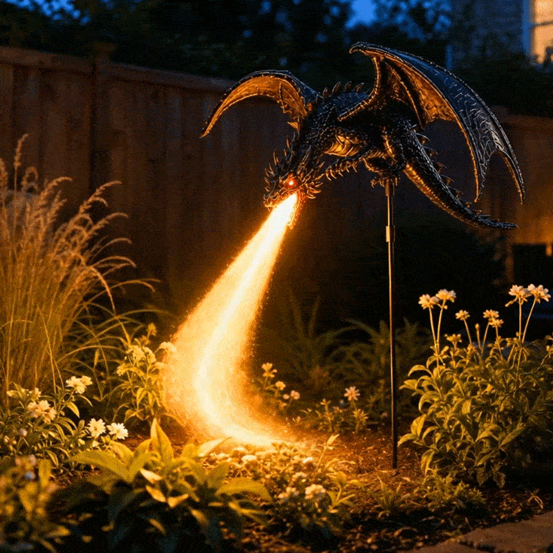Fire-Breathing Dragon Garden Stake Light