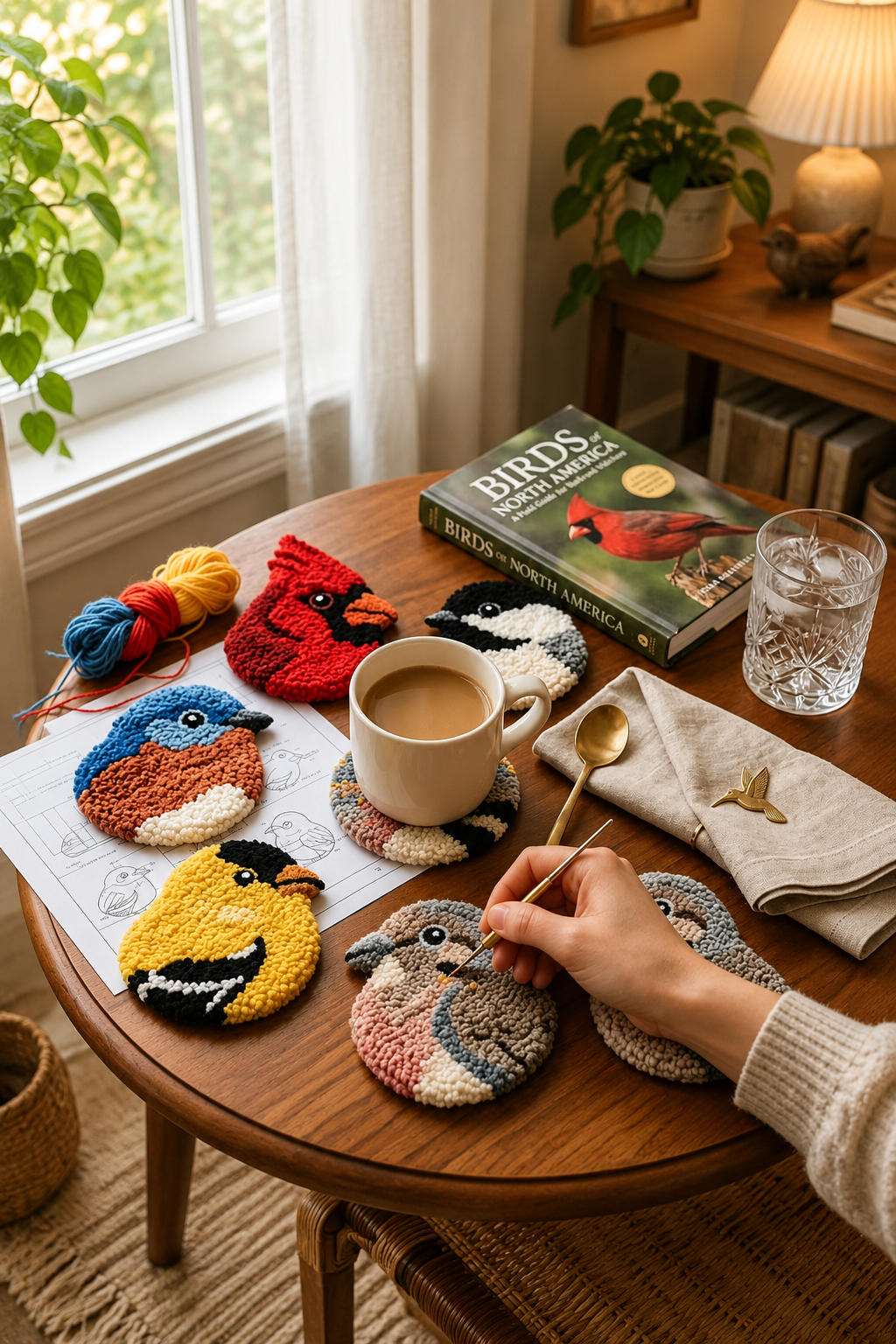 🐦🧶DIY Bird Coasters Punch Needle Kit☕