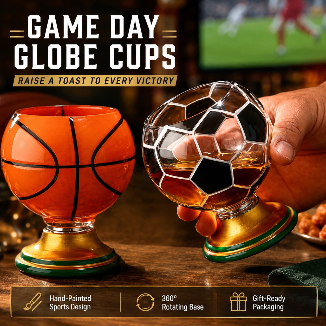 Rotating Stained Glass Globe Cup