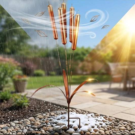 Copper Cattail Wind Chimes