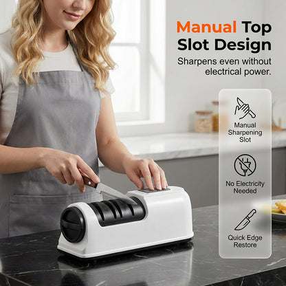 3-Stage Electric & Manual Knife Sharpener