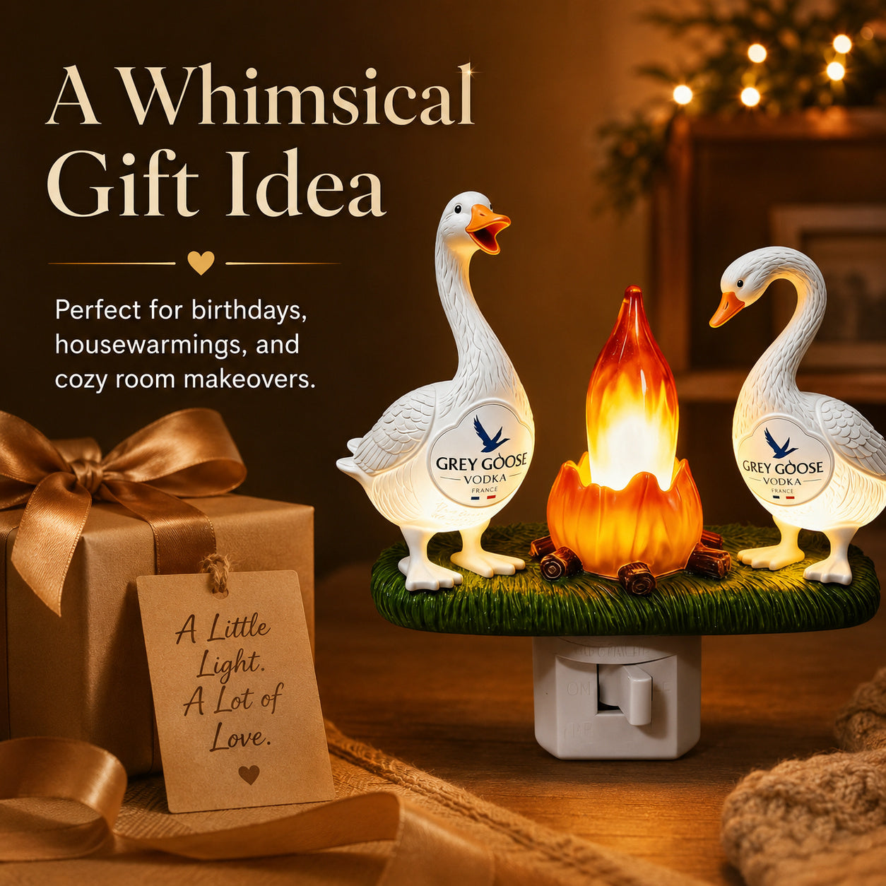 Bonfire Party Geese Night Light