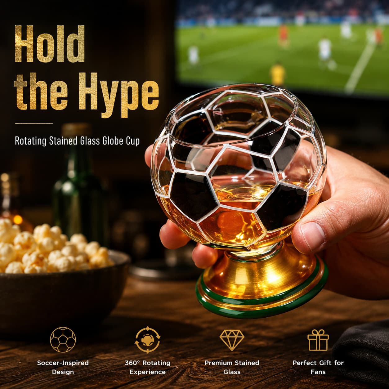 Rotating Stained Glass Globe Cup
