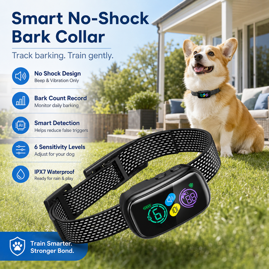 Smart No-Shock Bark Collar with Bark Count Record