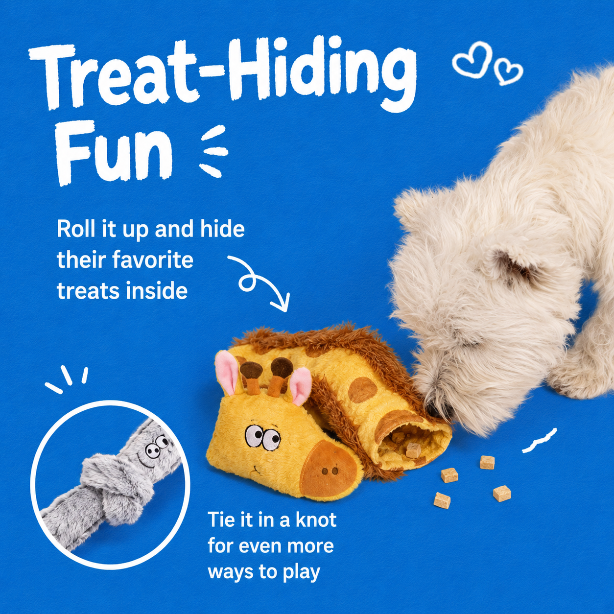 Stuffing-Free Squeaky Plush Dog Toy – 23.6" Long Tug Toy