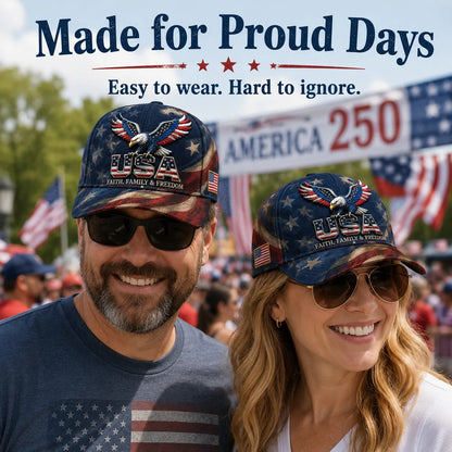 🏆Last Day Promo: 49% OFF 🎖️-USA Faith, Family & Freedom Cap - Embroidered Edition🧢