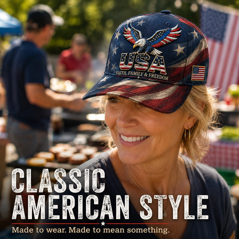 🏆Last Day Promo: 49% OFF 🎖️-USA Faith, Family & Freedom Cap - Embroidered Edition🧢
