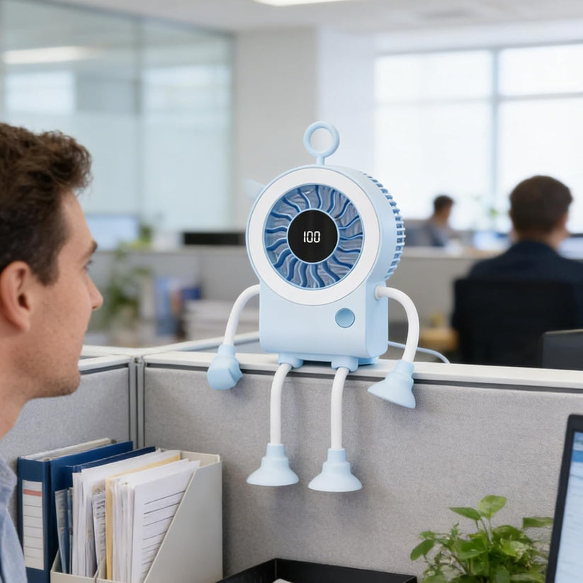 🌟🤖 Cute Robot Shaped Multi-scene Portable Desk Fan