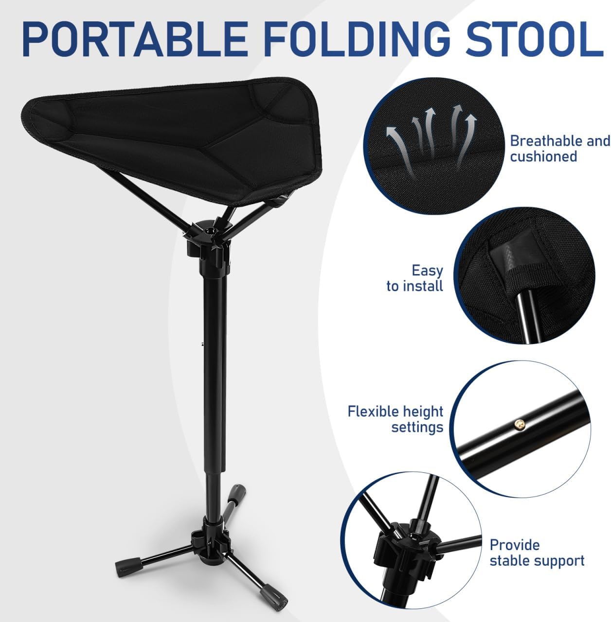 Portable Folding Tripod Stool – Lightweight Seat for Travel, Gardening & Outdoor Breaks