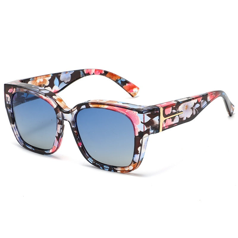 🕶️ Polarized Fit Over Sunglasses for Women – UV400 Protection Floral Frame Wear Over Prescription Glasses