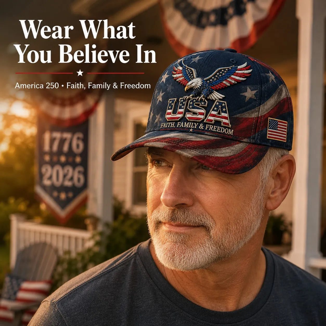 🏆Last Day Promo: 49% OFF 🎖️-USA Faith, Family & Freedom Cap - Embroidered Edition🧢