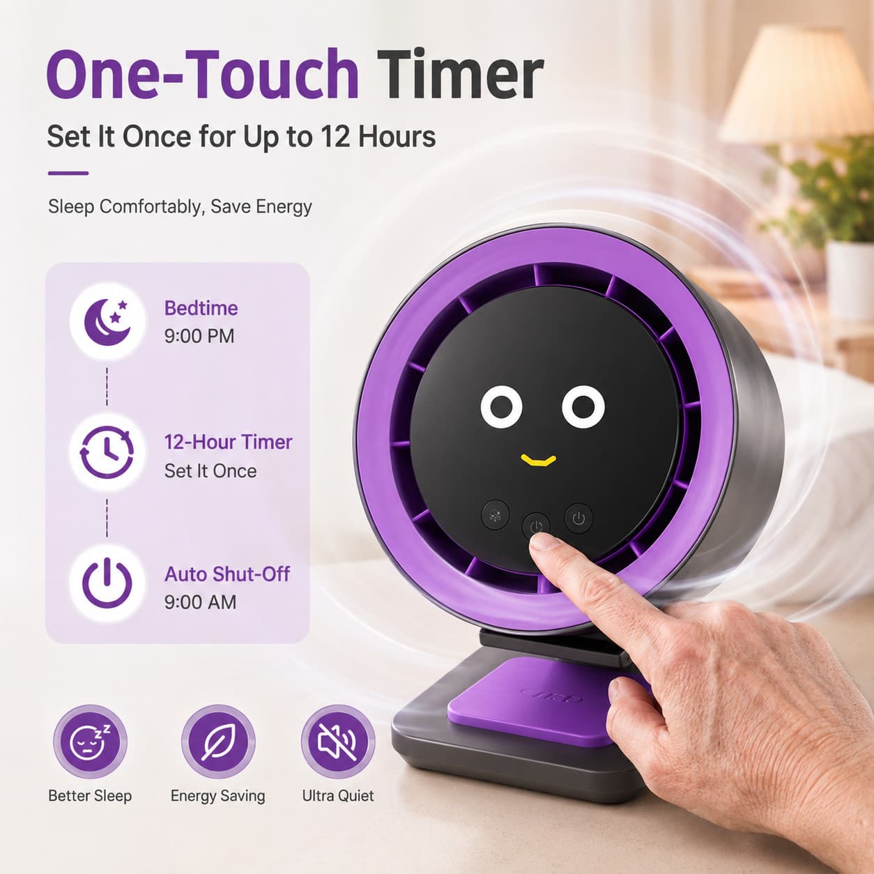 2-in-1 Desktop Cooling & 10‑Stage Purification Air Purifier Fan