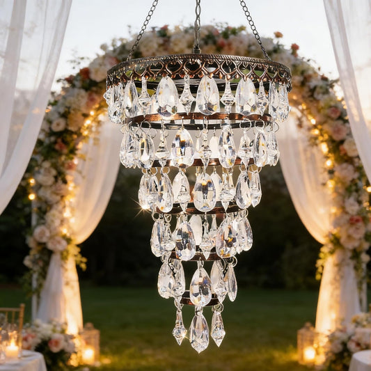 ✨ Solar-Powered Crystal Chandelier – Add Magic to Your Nights