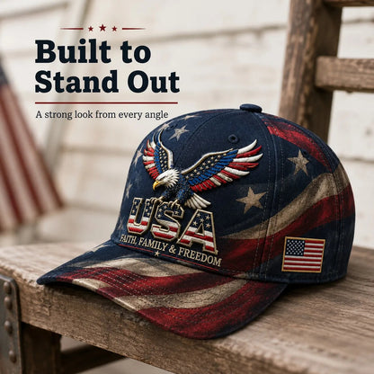🏆Last Day Promo: 49% OFF 🎖️-USA Faith, Family & Freedom Cap - Embroidered Edition🧢