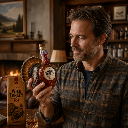 Wild Turkey 101 3D Sculpted Turkey Whiskey Bottle
