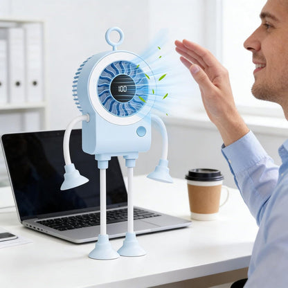 🌟🤖 Cute Robot Shaped Multi-scene Portable Desk Fan