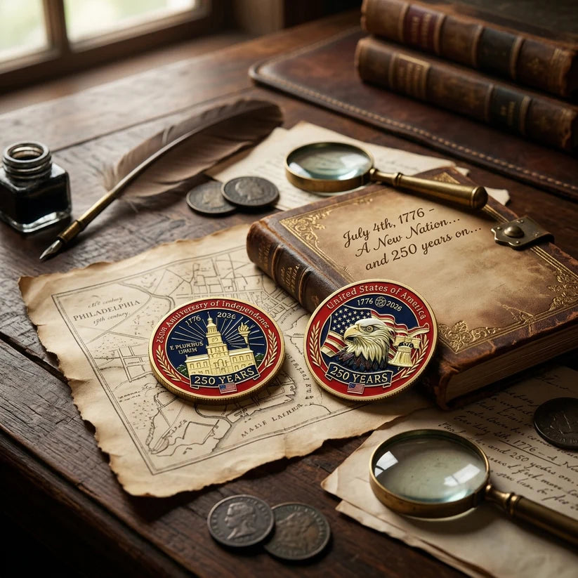 9PCS USA 250th Anniversary Commemorative Coin Gift Set