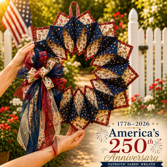 American 250th Anniversary Patriotic Flower Wreath