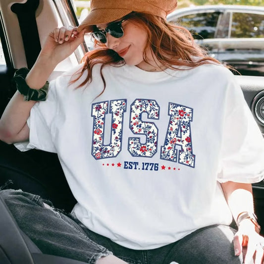250th Anniversary USA Shirt Classic Design Oversized Patriotic Tee
