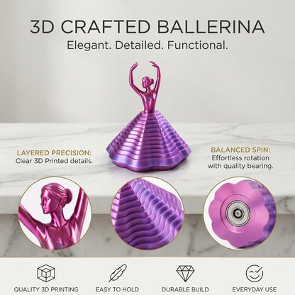 3D Printed Spinning Ballerina – Elegant Fidget Sculpture for Desk & Decor