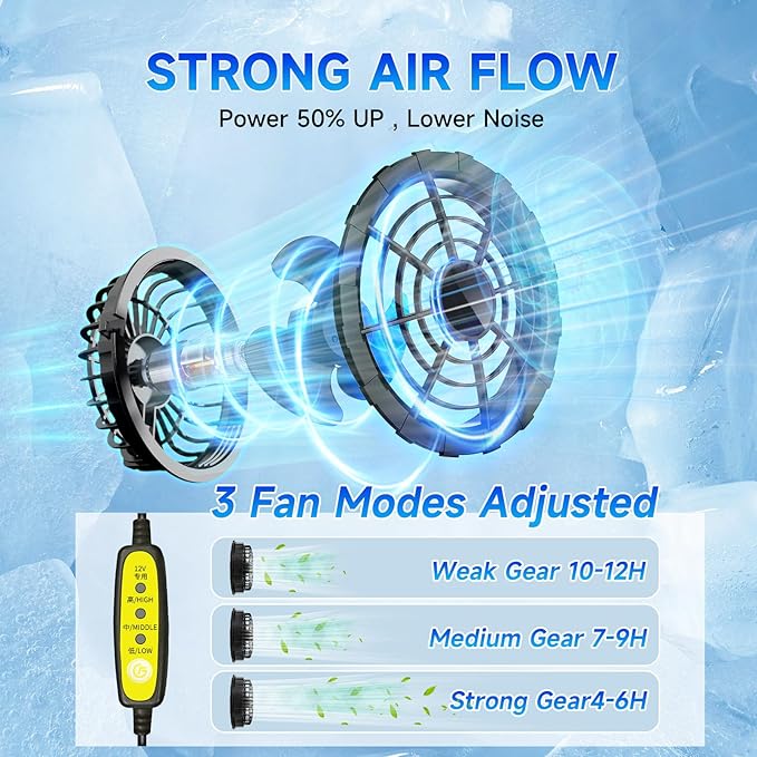 Cooling Vest for Men with Power Bank and Dual Fan Runtime Air Conditioned Workwear