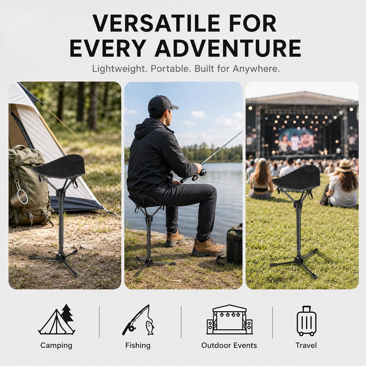Portable Folding Tripod Stool – Lightweight Seat for Travel, Gardening & Outdoor Breaks