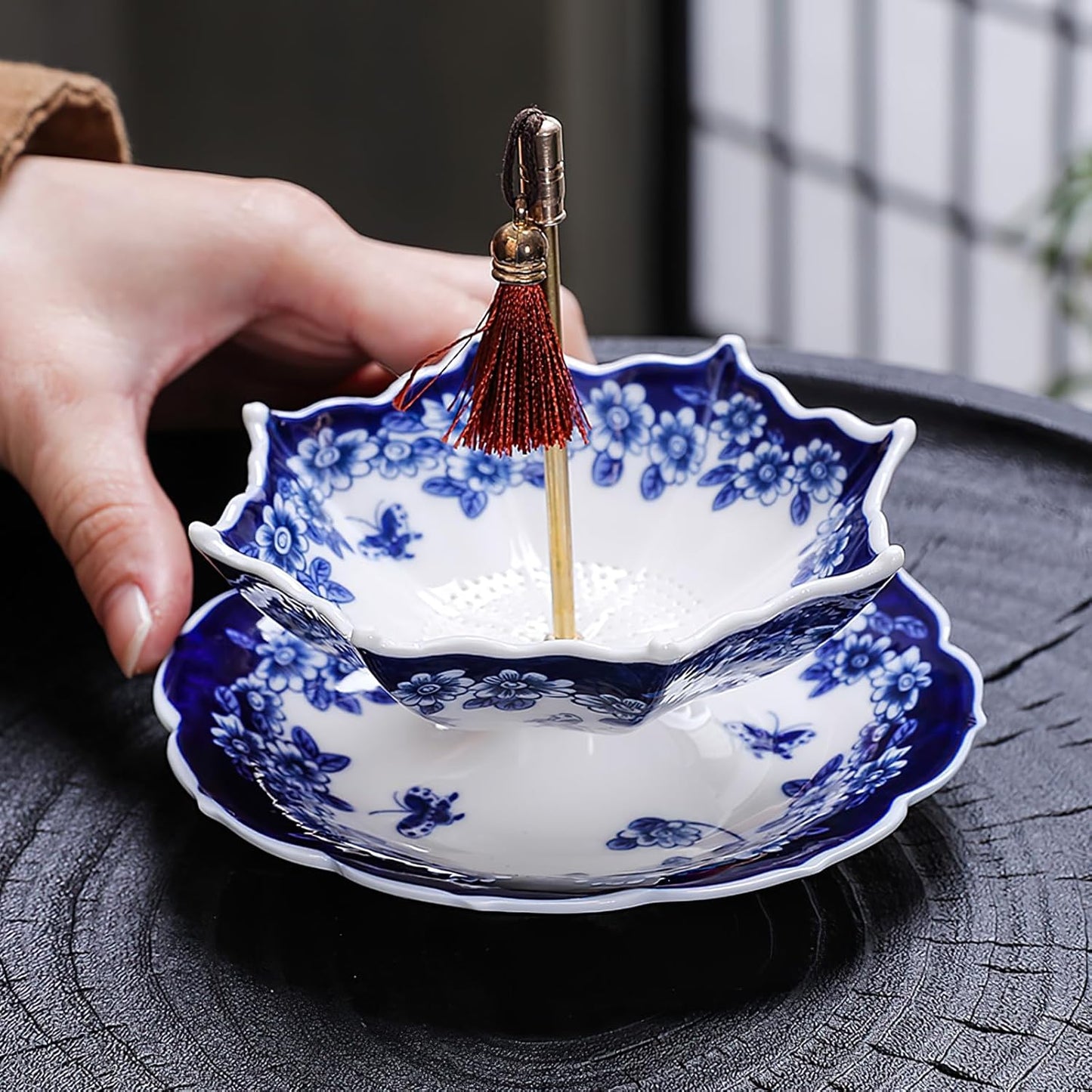 Umbrella-Shaped Ceramic Tea Strainer