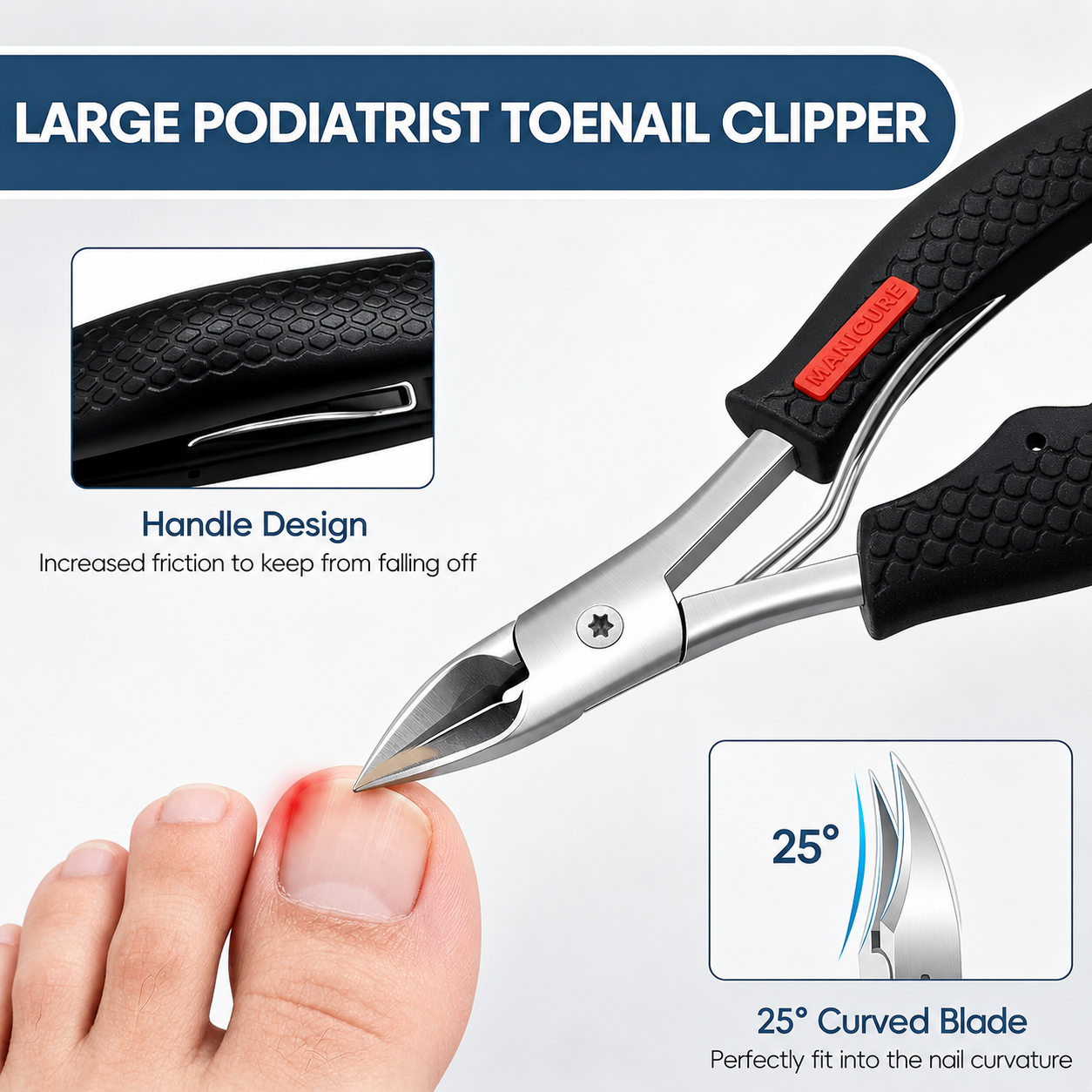 8-Piece Wide-Jaw Toenail Clipper Kit for Seniors