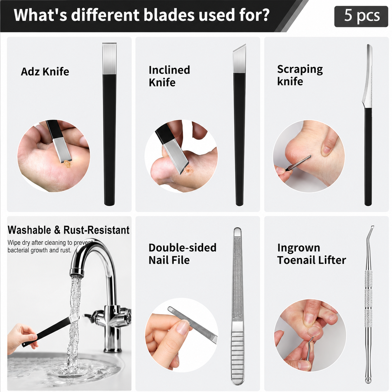 8-Piece Wide-Jaw Toenail Clipper Kit for Seniors