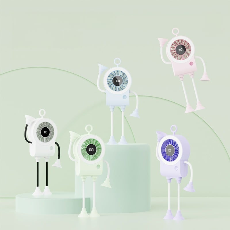 🌟🤖 Cute Robot Shaped Multi-scene Portable Desk Fan