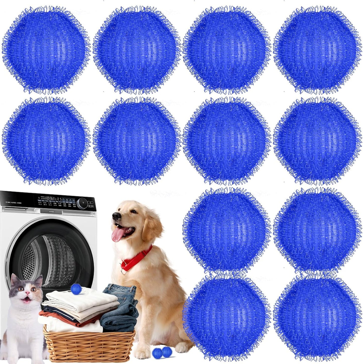 12 PCS Reusable Pet Hair Remover Laundry Balls