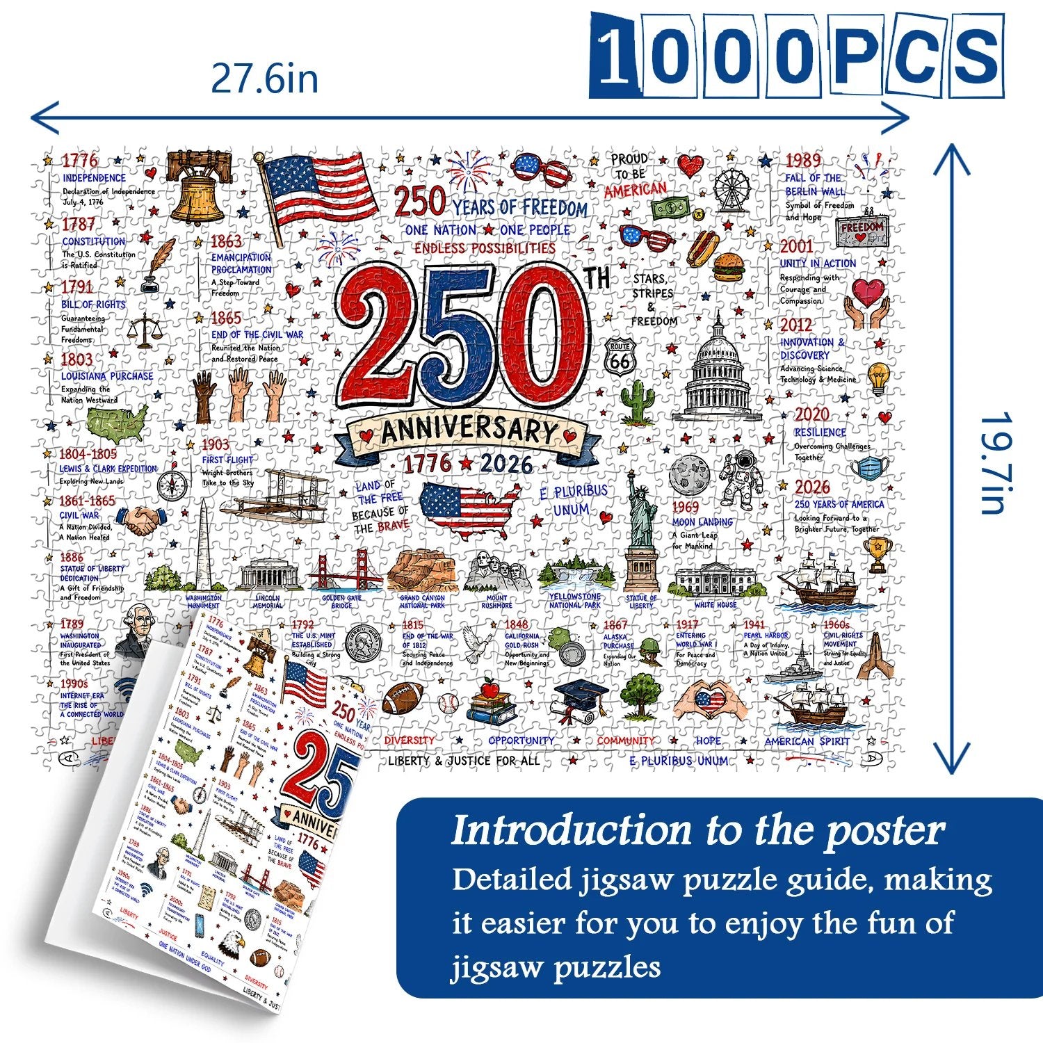 🧩 Patriotic America Jigsaw Puzzle 1000 Pieces 🎁