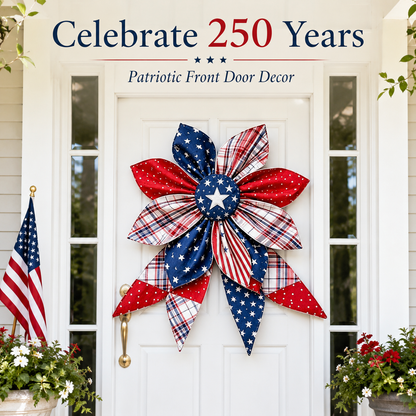 American 250th Anniversary Patriotic Flower Wreath